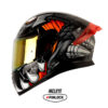 Casco Shaft Pro 612Dv Fafnir Gris Visor Iridium Naranja
