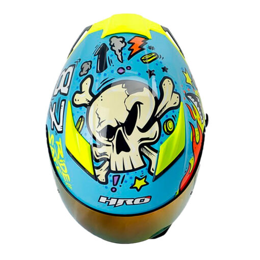 Casco Hro 514Dv Evo Funner Azul Amarillo Visor Iridium Rojo 2 - ZONABIKER LA 21 1