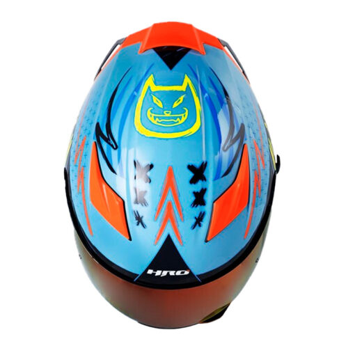 Casco Hro 514Dv Evo Polansky Azul Amarillo Visor Iridium Rojo 2 - ZONABIKER LA 21 1