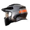 Casco Shaft 225 Prime Gris Naranja Visor Iridium Silver