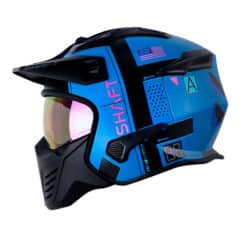 Casco Shaft 225 Saturn V Azul Fucsia Visor Iridium Fucsia
