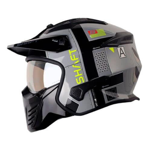 Casco Shaft 225 Saturn V Gris Amarillo Visor Silver