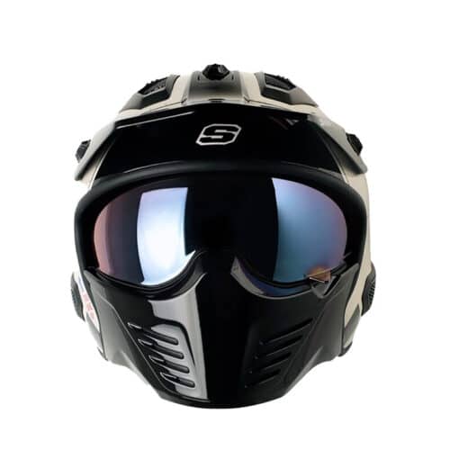 Casco Shaft 225 Saturn V Gris Rojo Visor Iridium Azul 2 - ZONABIKER LA 21 1
