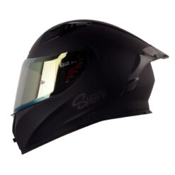 Casco Shaft 526sp Evo Solid Negro Gris Visor Iridium Dorado