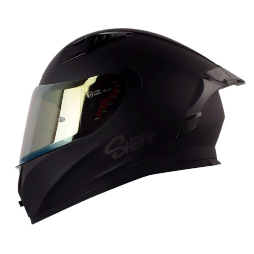Casco Shaft 526sp Evo Solid Negro Gris Visor Iridium Dorado