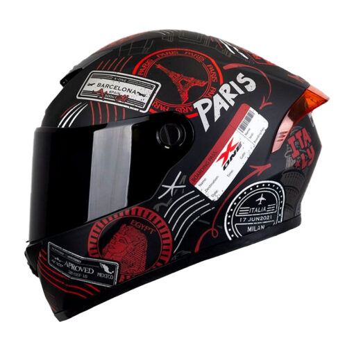 Casco X_One X-500Gt Evo Passport Negro Rojo Visor Smoke