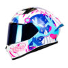 Casco Ich 503 Ed Especial Made In Medellín Blanco Azul Visor Azul