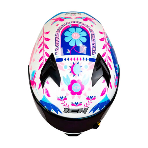 Casco Ich 503 Ed Especial Made In Medellin Blanco Azul Visor Azul 2 - ZONABIKER LA 21 1