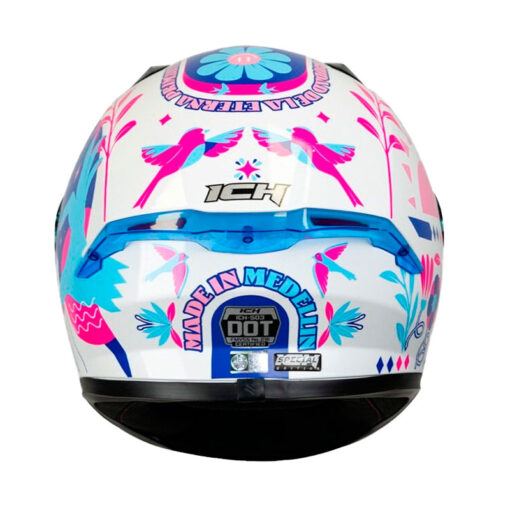 Casco Ich 503 Ed Especial Made In Medellin Blanco Azul Visor Azul 3 - ZONABIKER LA 21 2