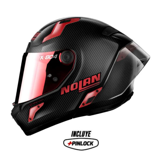 Casco Nolan X-804 Ultra Carbón Iridium Negro Rojo