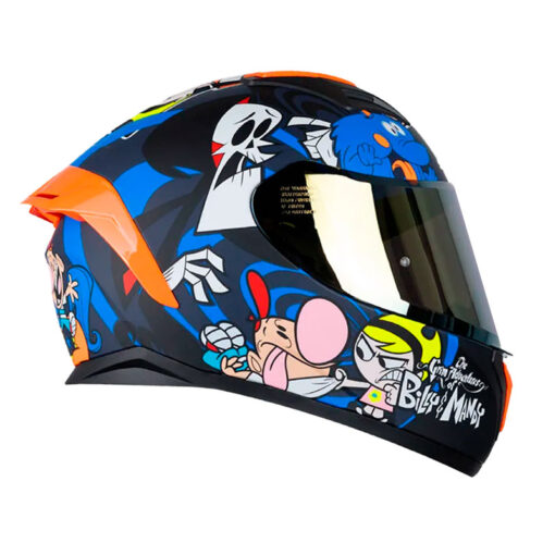 Casco Shaft 582Sp Evo Billy y Mandy Azul Oscuro Visor Iridium Dorado 2 - ZONABIKER LA 21 1