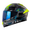 Casco Shaft 595 Omega Gris Azul Visor Iridium Azul