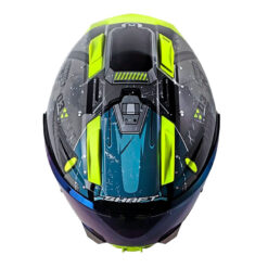 Casco Shaft 595 Omega Gris Azul Visor Iridium Azul 2 - ZONABIKER LA 21 4
