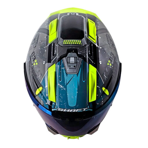 Casco Shaft 595 Omega Gris Azul Visor Iridium Azul 2 - ZONABIKER LA 21 1