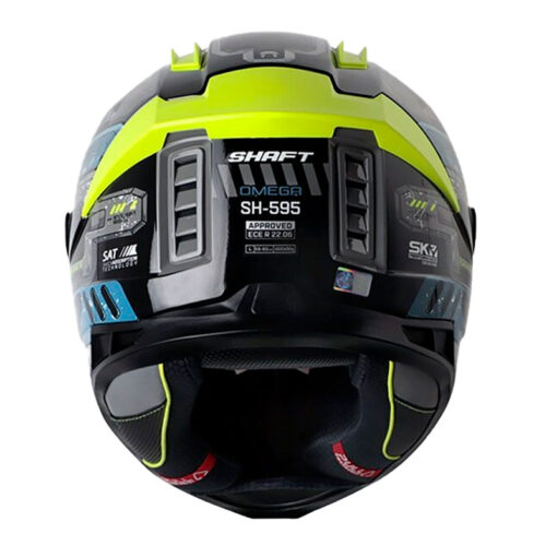 Casco Shaft 595 Omega Gris Azul Visor Iridium Azul 3 - ZONABIKER LA 21 2