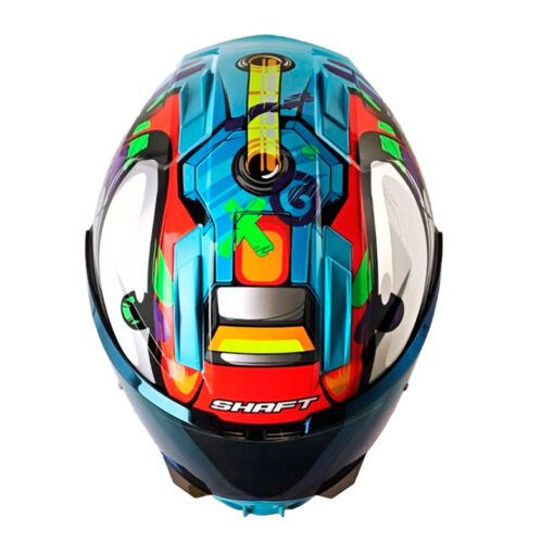 Casco Shaft 595 Stroke Azul Naranja Visor Iridium Azul 2 - ZONABIKER LA 21 1