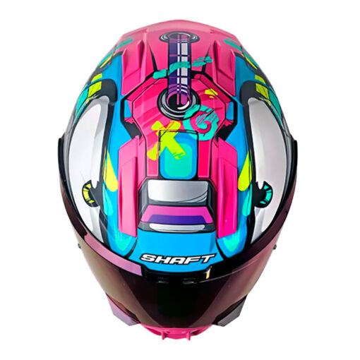 Casco Shaft 595 Stroke Fucsia Azul Visor Iridium Morado 2 - ZONABIKER LA 21 1