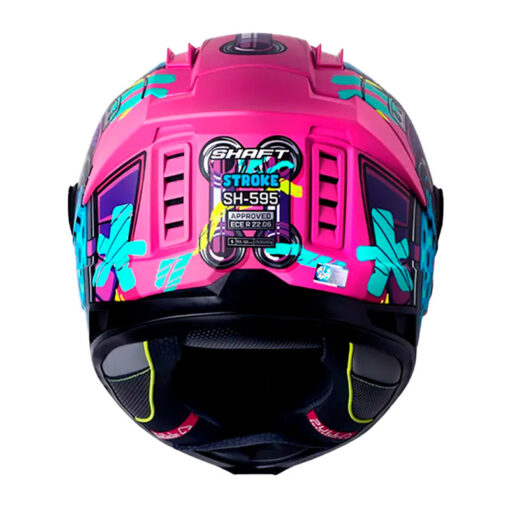 Casco Shaft 595 Stroke Fucsia Azul Visor Iridium Morado 3 - ZONABIKER LA 21 2