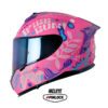 Casco Shaft Pro 610Dv Evo Fingerz Fucsia Rosado Visor Iridium Azul