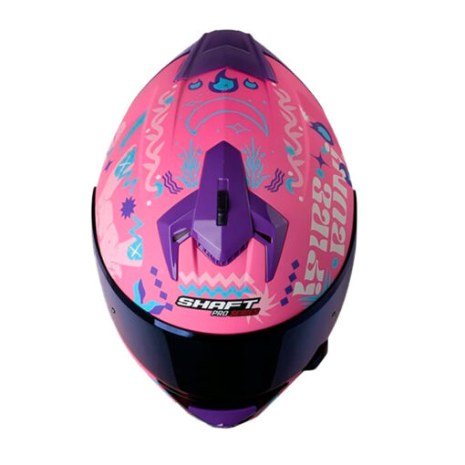 Casco Shaft Pro 610Dv Evo Fingerz Fucsia Rosado Visor Iridium Azul 2 - ZONABIKER LA 21 1