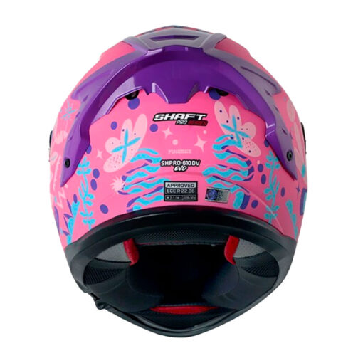 Casco Shaft Pro 610Dv Evo Fingerz Fucsia Rosado Visor Iridium Azul 3 - ZONABIKER LA 21 2