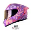 Casco Shaft Pro 610Dv Evo Fingerz Morado Rosado Visor Iridium Morado