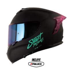 Casco Shaft Pro 610Dv Evo Solid Negro Turquesa Visor Iridium Azul