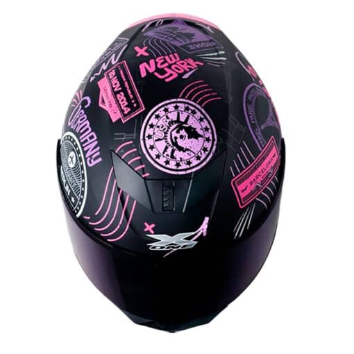 Casco X One X 500Gt Passport Negro Fucsia Visor Iridium Azul 2 - ZONABIKER LA 21 1