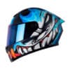 Casco X_One X-500Gt Spitfire Negro Azul Visor Iridium Azul