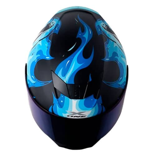 Casco X One X 500Gt Spitfire Negro Azul Visor Iridium Azul 2 - ZONABIKER LA 21 1