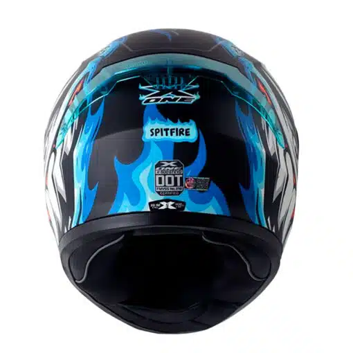 Casco X One X 500Gt Spitfire Negro Azul Visor Iridium Azul 3 - ZONABIKER LA 21 2
