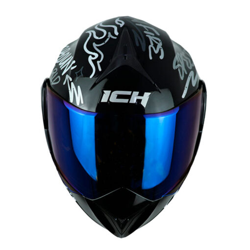 Casco Ich 3110 No Fear Negro Gris Visor Azul 2 - ZONABIKER LA 21 1