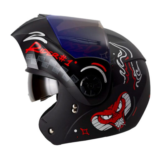 Casco Ich 3110 No_Fear Negro Rojo Visor Azul