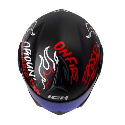 Casco Ich 3110 No Fear Negro Rojo Visor Azul 2 - ZONABIKER LA 21 1