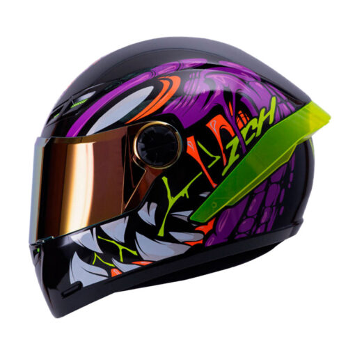 Casco Ich 501sp Simb Negro Morado Visor Morado