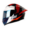 Casco Shaft 590Sr Rapid Azul Oscuro Naranja Visor Iridium Azul