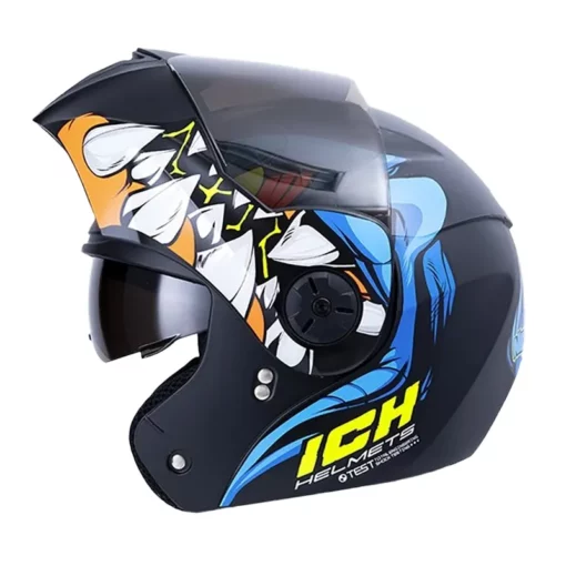Casco Ich 3110 Nidhog Negro Azul Visor Random