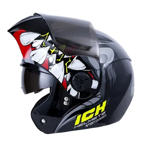 Casco Ich 3110 Nidhog Negro Gris Visor Random