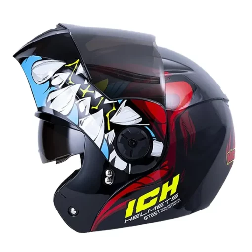 Casco Ich 3110 Nidhog Negro Rojo Visor Random