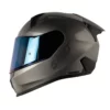 Casco Shaft 560 Solid Gris Metalico Visor Iridium Azul