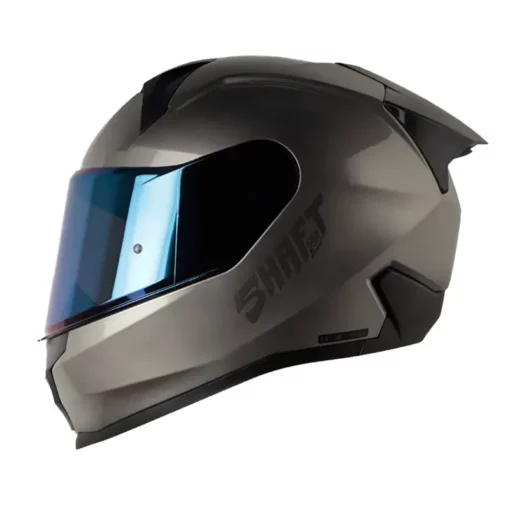 Casco Shaft 560 Solid Gris Metalico Visor Iridium Azul