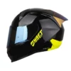 Casco Shaft 560 Solid Negro Amarillo Visor Iridium Azul