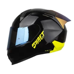 Casco Shaft 560 Solid Negro Amarillo Visor Iridium Azul