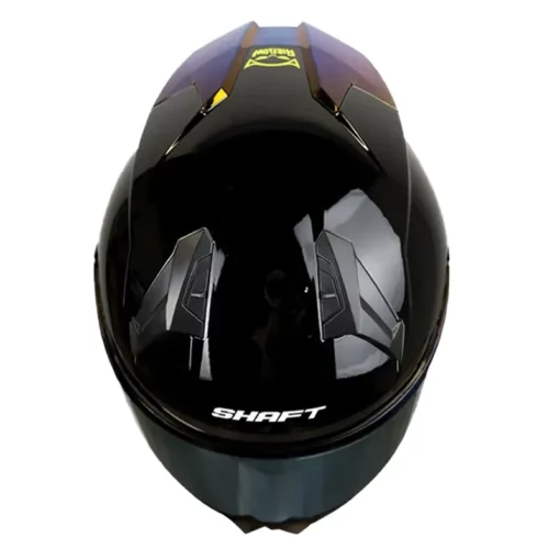 Casco Shaft 560 Solid Negro Amarillo Visor Iridium Azul 2 - ZONABIKER LA 21 1