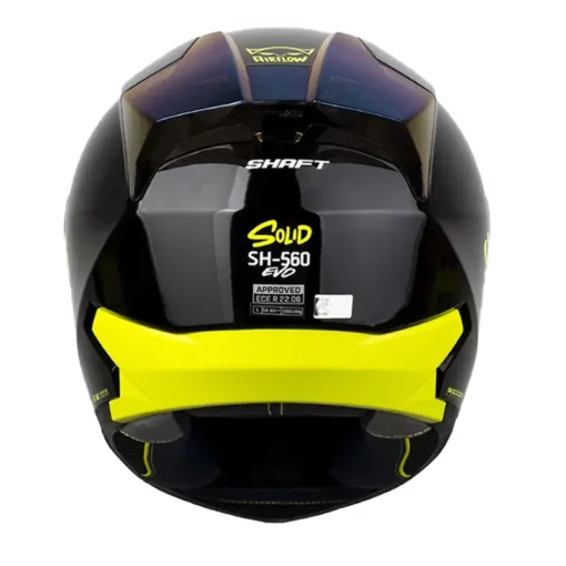 Casco Shaft 560 Solid Negro Amarillo Visor Iridium Azul 3 - ZONABIKER LA 21 2