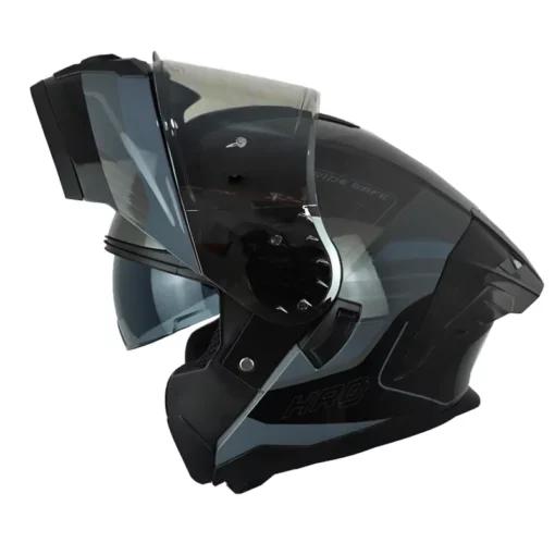 Casco Hro 3480dv Evo Rumble Gris Oscuro Visor Iridium Silver