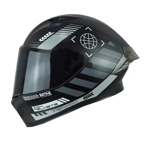 Casco Ich 503 Cyberpunk Negro Gris Visor Smoke