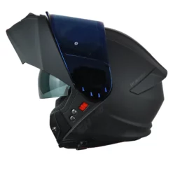 Casco Shaft Pro 4000Dv Evo Solid Negro Visor Iridium Azul