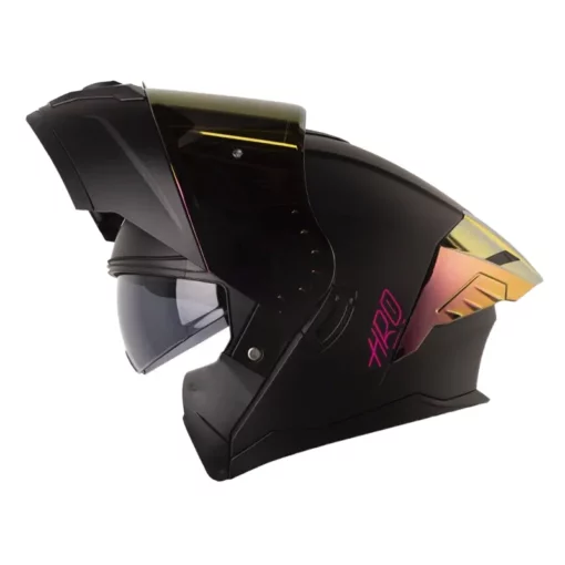 Casco Hro 3480dv Evo Solid Negro Fucsia Visor Claro Iridium Morado