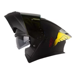 Casco Hro 3480dv Evo Solid Negro Rojo Visor Iridium Dorado